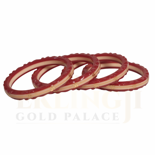 Red Gold Edge Pola Bangles for Women
