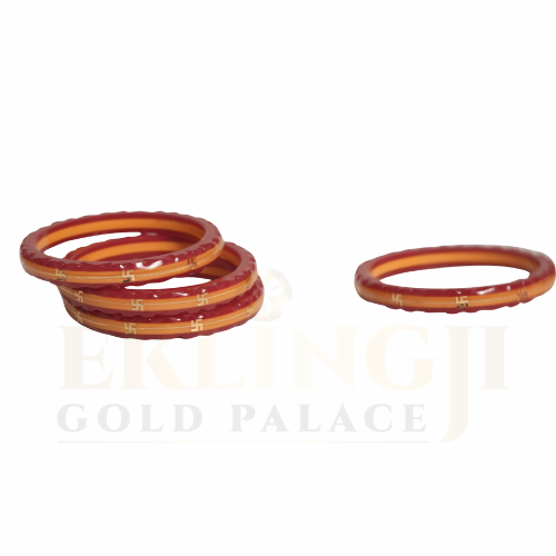 Red & Yellow Gold Pola Bangles – Set of 4 Red & Yellow Gold Pola Bangles – Set of 4