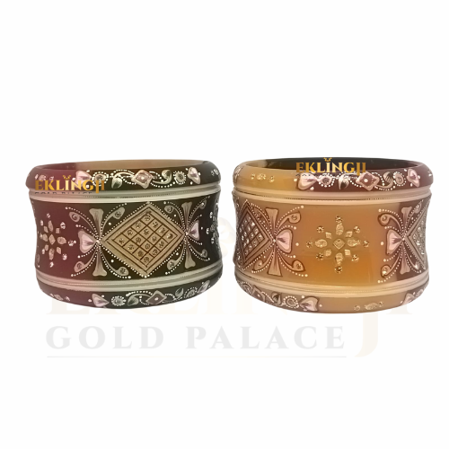Rajwada Tricolor Gold Plastic Chuda for Women