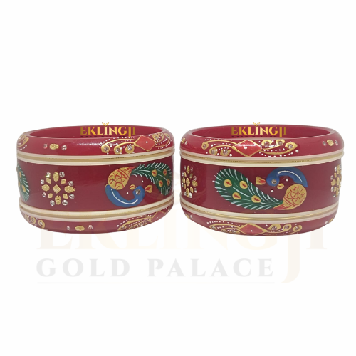 Rajputi Royal Red Gold Plastic Chuda for Women