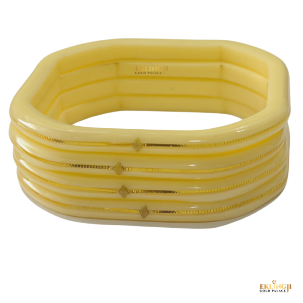 Cream Gold Finish Square Bangles for Women – Modern Elegance, Timeless Beauty (4 Pis)
