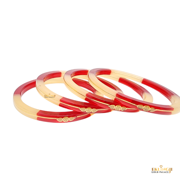 Red White Fadiya 916 Pola Bangles for Women (4 Pis )