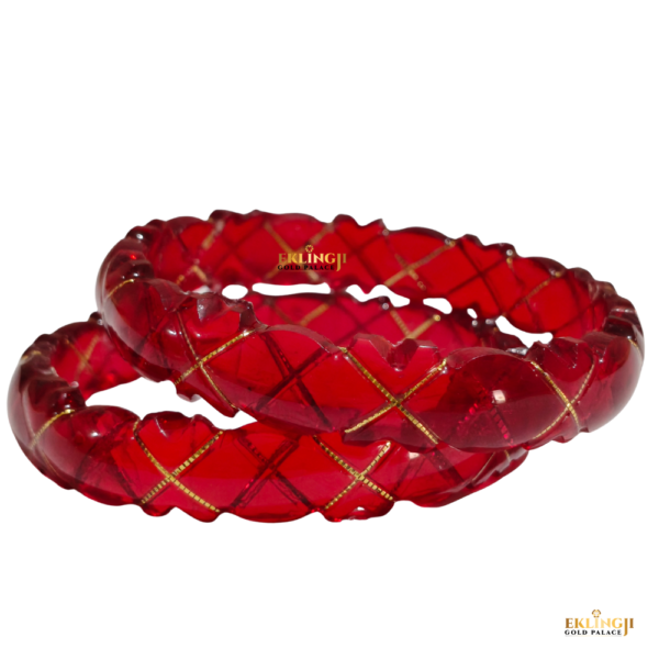 Red Transparent Heart Design Bangles
